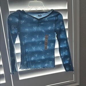SO Blue Fitted Blouse